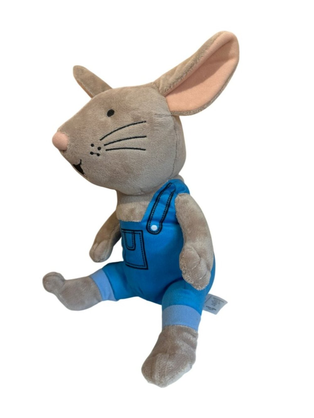 Kohls Cares If You Give A Mouse A Cookie Plush Toy Gray Mouse In Blue Overalls - Picture 3 of 7